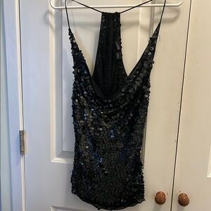 Saks Fifth Avenue Black Label Sequin Backless Bodysuit